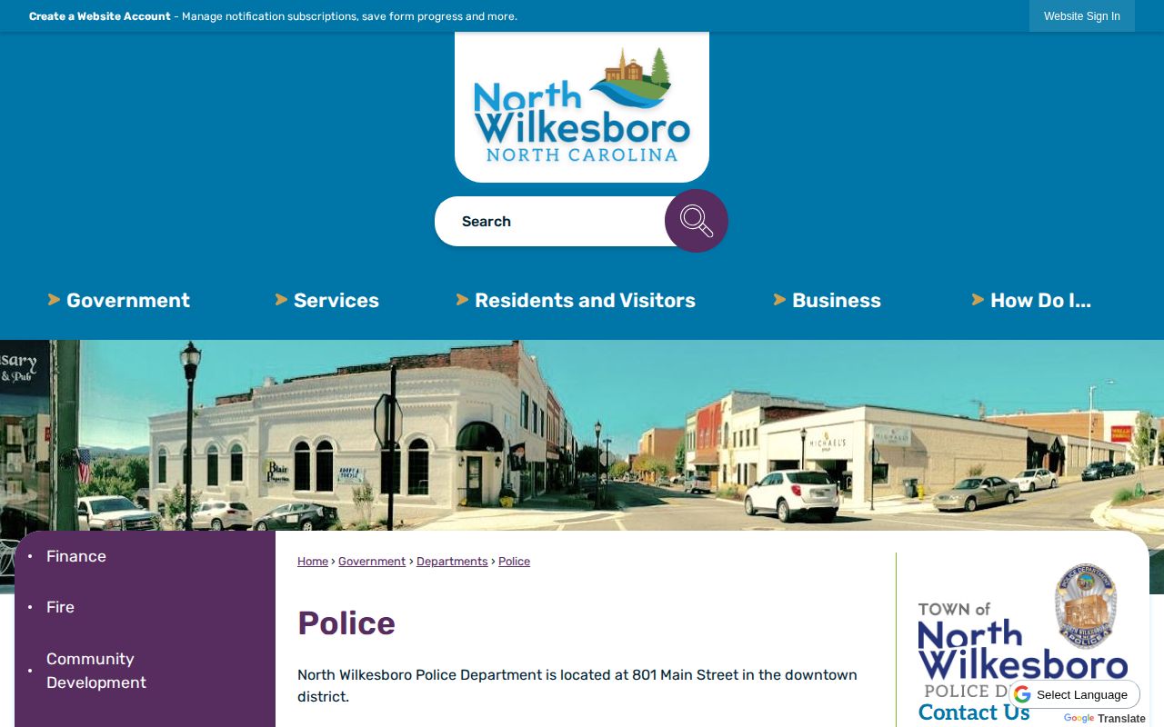 North Wilkesboro Police official page